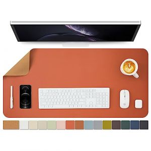 Sous-main en liège – Sous-main double face pour bureau et maison – Organisation de bureau et accessoires – Idéal pour grand tapis de souris et sous-main sur le dessus de bureaux (orange, 91,4 x 43,2 (HOMIEAZICOZI FR, neuf)