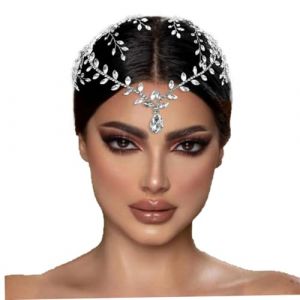 SunaOmni Coiffes de mari&eacute;e pour Mariage, Bandeau en Strass, Bandeau Frontal, Accessoires pour Cheveux pour mari&eacute;e, Bandeau en Strass argent&eacute;, Bandeau de mari&eacute;e, Accessoires pour Cheveux de Mariage (SANGDINZasd, neuf)