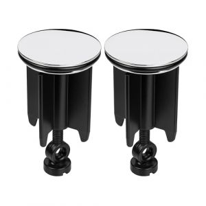 Bouchon de Lavabo de Salle de Bain Universel &Oslash; 40 mm, Lot de 2, Bouchon d&rsquo;&eacute;vacuation Chrom&eacute;, Constitu&eacute; de Laiton, avec Joint en Caoutchouc, Bouchon R&eacute;glable en Hauteur, Bonde de Baignoire Antirouille (Your Day Mate, neuf)
