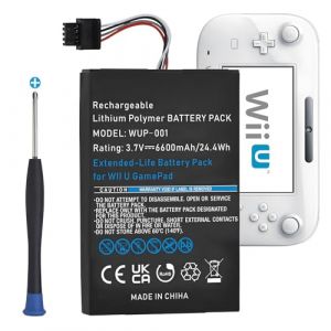 Pickle Power 6600mAh Batterie de Remplacement Compatible avec Nintendo Wii U Gamepad WUP - 010 WUP - 012 WUP - 002 (TangTin, neuf)