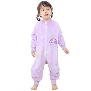 TMEOG Gigoteuse a Pied Tog 2 Hiver Surpyjama Bebe Turbulette avec Pied Combinaison Pyjama Polaire Enfant Pilou Pilou Grenouillere Manches Longues Dors Bien pour B&eacute;b&eacute; Gar&ccedil;on Fille 1-6 Ans(Violet,100) (YuShengEU, neuf)
