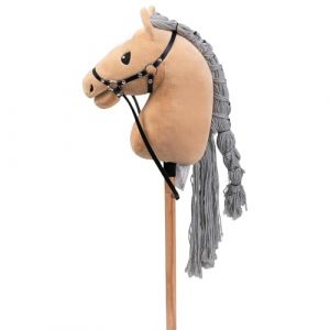 BEJOY Cheval B&acirc;ton Cheval de Jeux en Peluche, Cheval sur B&acirc;ton avec Licol et R&ecirc;nes, Jeu de Cheval pour Enfants Filles, Grand Cheval B&acirc;ton, Kaki (BEJOY GLOBAL, neuf)