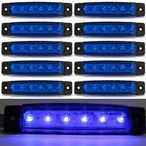 Biqing 10PCS Feu de Gabarit Remorque Bleu, LED Feux de Gabarit Indicateurs De Position 12V pour Camion Remorque Camion Bus Bateau (YuanGu, neuf)