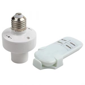 Kit d'interrupteur sans fil avec douille E27 &agrave; vis E27, t&eacute;l&eacute;commande RF AC 85-250 V pour lampes LED et &agrave; filament, port&eacute;e de 50 m, aucun logiciel n&eacute;cessaire (Allquebst, neuf)