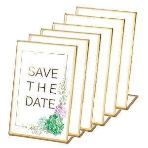 Lot de 6 A6 Pr&eacute;sentoirs de Table Porte-Brochures Support de Pr&eacute;sentation Acrylique A6 Presentoir A6 Porte Menu Acrylique Affiches Menus Dor&eacute;s Supports support de Table en Plexiglas Porte Affiche (xinslon, neuf)