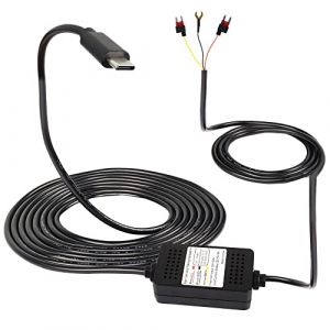 MEIRIYFA dashcam ACC Hardwired Kit, USB Type C Hardwired dashcam Kit c&acirc;ble abaisseur, 12V - 24V &agrave; DC 5V 3A Chargeur de Voiture c&acirc;ble d'alimentation pour cam&eacute;ra de Voiture GPS - 3,5 m (shenzhenshi mili dianzi keji, neuf)