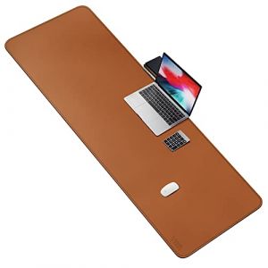 Vyaaa &ndash; Sous-main de bureau en cuir synth&eacute;tique, 160 x 60 cm, grand sous-main pour bureau, maison, jeux, ordinateur, ordinateur portable, clavier et souris &ndash; Marron clair (Vyaaa Desk Mat Direct, neuf)