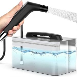 Zooma Bidet Portable de 2.3L, Bidet électrique, Douchette à Main pour Toilettes, Extérieur, Camping, Vaporisateur à Main, pour Femme, Homme, Enfant, Femme Enceinte, Soin du Corps (Noir) (CHAOHU DATU, neuf)