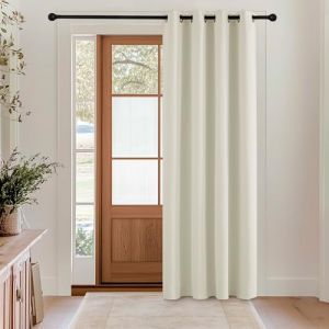 KGORGE Rideau Beige Clair - Lot de 1 Rideau Isolation Thermique Anti Froid/Chaleur, Occultants pour Enfants/Adultes avec Œillets, Decoration de la Maison Porte, 140x230CM (KGORGEHOME, neuf)