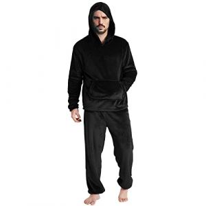 G&eacute;n&eacute;rique Homme Pyjama Sets Pyjama 2 Pi&egrave;ces pour Homme en Polaire Long Hiver en Flanelle Ensembles De Pyjama en Micropolaire Confortable Pyjama Manches Longues Et Pantalon Grandes Tailles (M99M (Arriver 5 &agrave; 15 jours), neuf)