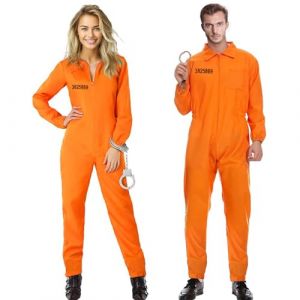 MeYuxg Deguisement Prisonnier, Costume de Prisonnier Orange avec Menottes,Deguisement Prisonnier Homme und Deguisement Prisonniere Femme, adaptée Fête Costumée de Carnaval d'Halloween, Cosplay (XL) (lovehomevp, neuf)