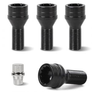 EFUTURETIME 4 x Goujon de Roue M14 x 1,25 mm avec Écrou de Sécurité Compatible avec B-M-W & Mini (OE : 36136776076) (efuturetime, neuf)