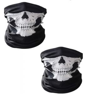 Lot de 2 Masques T&ecirc;te de Mort - Protection Respirante Moto/Ski/V&eacute;lo - Anti-Poussi&egrave;re Polyester - D&eacute;guisement Halloween & Sport - Style Cr&acirc;ne (ZEXINMAO, neuf)