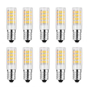 HUAMu Ampoule E14 LED, 5W &eacute;quivalent &agrave; 50W, blanc chaud 3000K, adapt&eacute;e &agrave; une hotte de cuisine, 500 lumens, AC220-230V, non dimmable, petites vis Edison 2835SMD 10 pi&egrave;ces (HUAMu, neuf)
