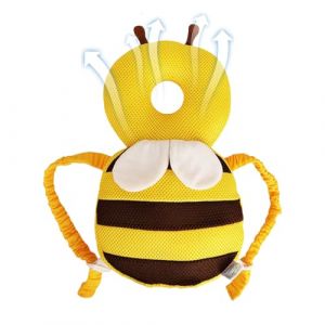 Prot&egrave;ge-t&ecirc;te pour b&eacute;b&eacute; rampant - Coussin confortable pour ramper, protection contre les chocs &agrave; la t&ecirc;te | Coussin r&eacute;glable en coton doux, appui-t&ecirc;te en forme d'abeille pour b&eacute;b&eacute; assis et apprentissage (mingia, neuf)