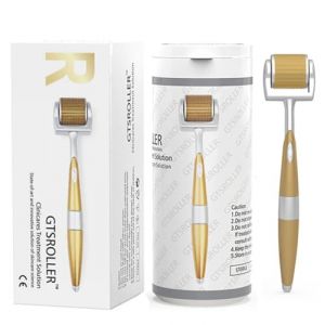 Derma Roller en titane aiguille 025mm/030mm pour Mésothérapie Soins du visage – Rouleau de Derma pour la croissance poils et cheveux - réduit la perte de cheveux (0.25mm) (THOSIRUS, neuf)