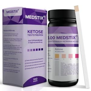 MedStix 100 Bandelettes Test Cétose – Mesure des Cétones Urinaires – Pour Régime Cétogène & Perte de Poids – Bandelette Urinaire Keto Cétone – Résultats Rapides – Suivi Diète Céto & Low Carb (BlackNugget [FR], neuf)