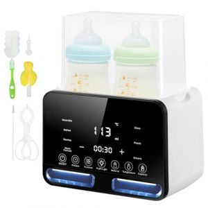 Carehabi Chauffe biberon Baby pour 2 Biberons, Blanc – Chauffe biberon 4-en-1 avec Stérilisateur et Régulation de Température, Réchauffeur d’Aliments pour Bébé pour Chauffage et Décongélation (FenleyLand, neuf)