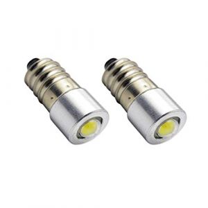 Ruiandsion 2pcs E10 Ampoule LED 6V Blanc 200LM COB 1W Ampoule LED pour lampe torche lampe de poche Lampe torche, Non-polarit&eacute; (Ruiandsion, neuf)
