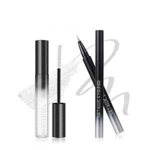Mascara Pailleté Blanc et Eyeliner Pailleté Argent, Mascara Couleur Diamant Brillants Volume et Longueur, Liquide Crayon Yeux Métallique Brillant, Longue Durée Waterproof, Maquillage Cadeau pour Femme (Lestpola Ltd, neuf)