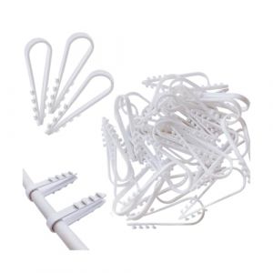Collier pour C&acirc;ble &Eacute;lectrique, Chevilles &agrave; Boucle, Clips de Fil, Serre-C&acirc;bles Plage, Chevilles Nylon en Forme de U, Souple Pinces de Lignes, Collier Serrage pour la Fixation Fils, Tuyaux, Blanc 100Pcs (CUTTY, neuf)