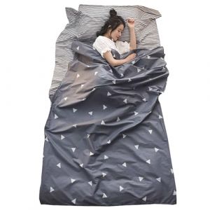Azarxis Drap de Sac de Couchage en Coton 1 2 Personnes Confortable L&eacute;ger pour Voyage Camping Randonn&eacute;e Auberges H&ocirc;tel Train (Gris, M - 120 x 230 cm) (Azarxis (FR), neuf)