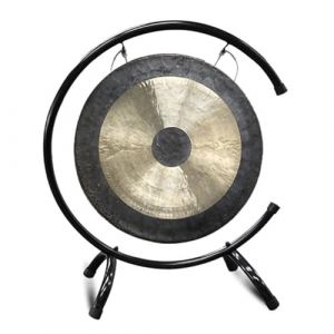Chau Gong avec support et batteur en bois - Gong traditionnel chinois pour grandes représentations et orchestres symphoniques (runhemaoyidian, neuf)