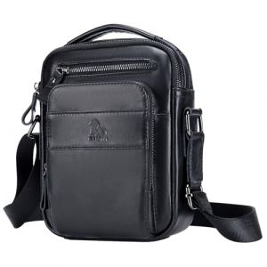 BAIGIO Sac &agrave; Bandouli&egrave;re pour Hommes Petits Sacs en Cuir Vintage Sacs avec Poign&eacute;e Sac &agrave; Main Pochette Besace pour D&eacute;contract&eacute; Affaires (DGMCZ, neuf)