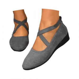 Ballerine Blanche Femme Confortable, Compens&eacute;es De Danse Ballerines Fille, Mocassin Pied Large Confort Chic Et Elegant Pantoufle Ferm&eacute; Chaussure Securite &Eacute;l&eacute;gant (ChaoWenMao, neuf)