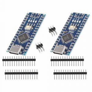 iHaospace Lot de 2 modules de contrôleur Nano 3.0 Shield Type USB C ATmega Modèle 328P CH340 Micro Controller Board 16 MHz Compatible avec Arduino Nano (iHaospace, neuf)