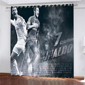 Enfunt-Home Rideaux Chambre,Impression 3D Les Stars du Football Rideau Occultant Oeillets Ensemble Lot de 2 Rideaux Occultants (Enfunt-Home-fr, neuf)