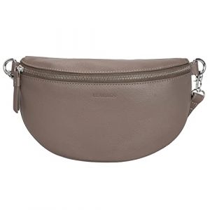 Leabags Cali Petite Sacoche Ventrale en Cuir v&eacute;ritable | Sac Banane avec Fermeture &eacute;clair | Sac bandouli&egrave;re pour Femmes | 23x5x13 cm | Taupe (Marketplace-Powerbrands, neuf)