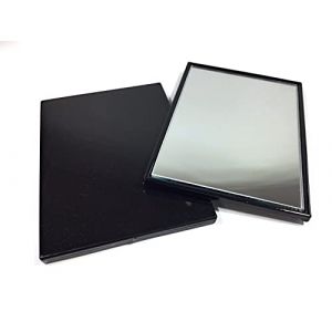 niavida Petit miroir de poche carré – Miroir à main, corps en plastique, miroir en verre, couleur du cadre : noir (niavida, neuf)