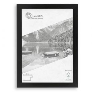 Clamaro COLLAGE Cadre Photo 35x65 | Noir mat | Cadre en MDF avec verre acrylique incassable, panneau arri&egrave;re et crochets en m&eacute;tal (profil de cadre largeur 30 mm) (Clamaro, neuf)