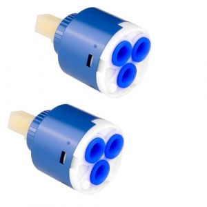2PCS Cartouche de Rechange en C&eacute;ramique, C&eacute;ramique pour Mitigeur, Convient pour les Cuisines ou Les Salles de Bains Robinet Cartouche, Pr&eacute;vention Efficace des Fuites（35 mm） (GZJXMY, neuf)