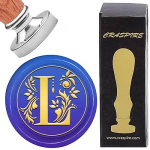 craspire Initiales Alphabets Tampons de Cire Lettre L Têtes de Tampon de Cachetage en Laiton Argenté Amovibles Vintage 25 mm avec Poignée en Bois pour Mariage Enveloppes de Noël Cartes D'Invitation (CRASPIRE FR, neuf)