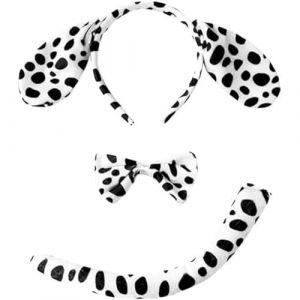 Fartoni Déguisement Dalmatien Enfant ou Adulte Avec Oreilles Dalmatien, Noeud Papillon et Queue. Déguisement Chien Enfant pour Carnaval. Déguisement Dalmatien Avec Diadème et Queue. (FreemanMarket, neuf)