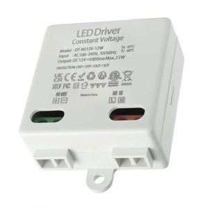 GERUI Mini Transformateur LED 12 V/DC, 12 W, Pilote CC, &Eacute;clairage LED, 100-240 VAC, 50/60 Hz, 1 A, 830 mA, Protection contre les surtensions et les courts-circuits (Mohicans, neuf)