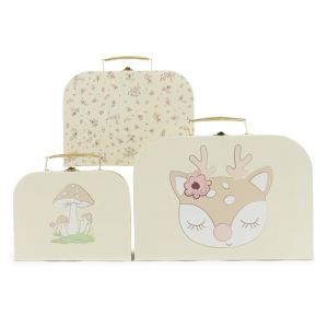 Bieco Set de 3 valises pour enfant Ella Fleurs vintage | Valises en carton | Valises jouets pour enfants D&eacute;coration de voyage (BIECO Spielwaren, neuf)