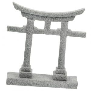 HOMOBABE 3pi&egrave;ces Porte Japonaise Pierre D&eacute;coration Aquarium Jardin Ornement Zen pour Paysage (SEABEACH, neuf)