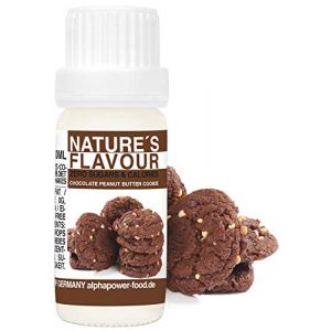 ALPHAPOWER FOOD Ar&ocirc;me alimentaire naturel biscuit au chocolat et au beurre d'arachide I liquide - gouttes aromatisantes et &eacute;dulcorant sans sucre, 1x10ml go&ucirc;t d&eacute;licieux, vegan Flavour Drops, (ALPHAPOWER FOOD, neuf)