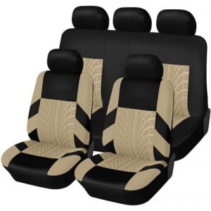 YoQIK Auto Ensembles Housses Siège pour Dacia Sandero Stepway 3.Gen 2.Gen 2012-2016 2017-2022 2023 2024 2025,Avant Arrière Coussins Couvre Respirant Imperméable Protections Accessoires,Beige-3 (Secret Dream, neuf)