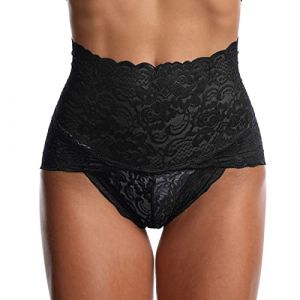 G&eacute;n&eacute;rique Culotte Gainante Taille Haute Panty Gainant Invisible Anti Frottement Femme Ceinture Ventre Plat Cycliste Coton Culottes Et Slips Grande Body Extra Fort Gaine Amincissante Push Up Le Noir,M (Loolik, neuf)