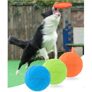 Lot de 3 frisbees de dressage pour chien, TPR non toxique en caoutchouc souple &agrave; morsure cr&eacute;meuse, puzzle flottant en plein air, jouets &agrave; lancer en plein air, grincement des dents, morsure lavable (深圳市深湾设计有限公司, neuf)
