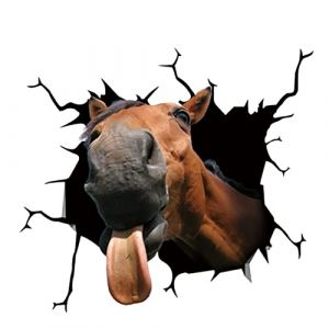 Uposao Autocollants De Voiture De Cheval Autocollant 3D Amusant Fen&ecirc;tre De Voiture S'accroche D&eacute;calcomanie &eacute;tanche Personnalit&eacute; Cr&eacute;ative Stickers Stickers De Voiture Stylisme Accessoires (Uposao, neuf)