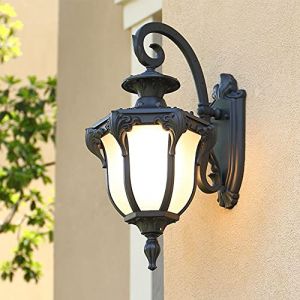 Mengjay Trade E27 Classique Noir Imperméable Verre Applique Murale Exterieur Vintage Industrielle Luminaire Exterieur Rustique Luminaire Extérieur Mural Applique murale pour Cour & Jardin (Mengjay, neuf)