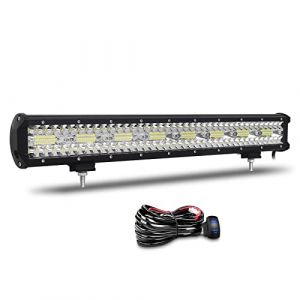Willpower 58cm 23'' 480W Barre LED Spot et Inondation Rampe LED 12V 24V Étanche Bar a LED Feux Phare de Travail LED Projecteur LED pour 4x4 Voiture Camion Tracteur Quad Véhicule Bateau con Câblage (YZ-EU, neuf)