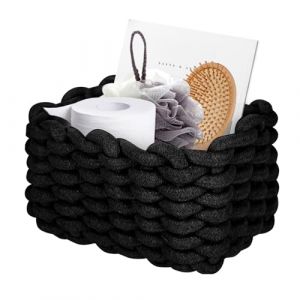Panier de Rangement en Corde de Coton, Panier Rangement B&eacute;b&eacute;, Panier Rangement Salle de Bain, Panier en Corde de Coton pour Decoration Chambre Bebe, Panier de Rangement pour Livres et Jouets - Noir (MOTTIA FACING LIMITED, neuf)