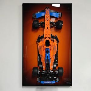 WETCEAOM Tableau d'affichage Mural pour Lego Technic 42141 McLaren Formula 1, Cadre Mural pour Lego Les Amateurs, Taille : 75x45 cm（sans modèle） (brown) (WETCEAOM Official, neuf)