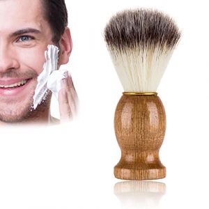 Blaireau de rasage, Blaireau de Rasage Homme, Pinceau de rasage, Blaireau de rasage de qualit&eacute; sup&eacute;rieure v&eacute;g&eacute;talien avec bois, Brosse Nettoyante en Mousse avec Manche en Bois, 1Pcs (Marron) (LIYANHO, neuf)